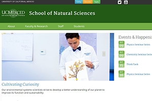 The School of Natural Sciences website now features multiple points of entry.