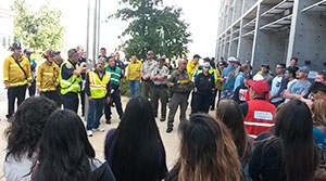 Multiple law enforcement and emergency response agencies train together on response for violent incidents.