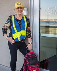 Phyllis Enea pictured in her safety gear as a building safety coordinator.