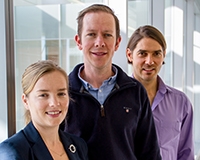 From left, researchers Jessamy Tiffen, Stuart J. Gallagher and Fabian V. Filipp