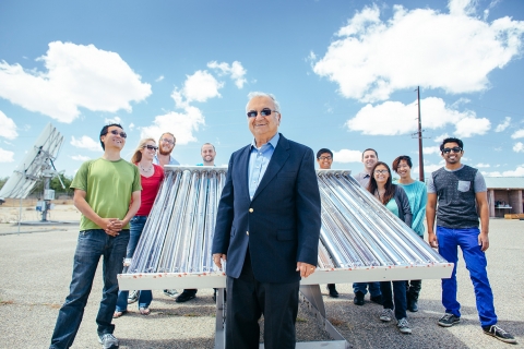 Professor Roland Winston and his students at UC Solar work on projects to advance knowledge about and applications of solar energy. 