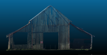 This image of the barn was captured using laser scanning technology.