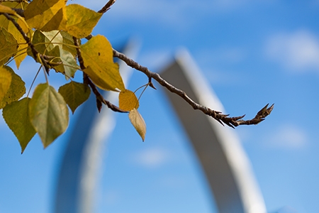 The top of the Beginnings sculpture is pictured in the background.