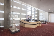 Columbian mammoth bones and more than 1,500 other fossils are part of a permanent exhibit in the UC Merced Library.