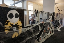 Faux cobwebs and bats are among the decorations staffers used for a Halloween Decorating Contest at UC Merced on Oct. 31.